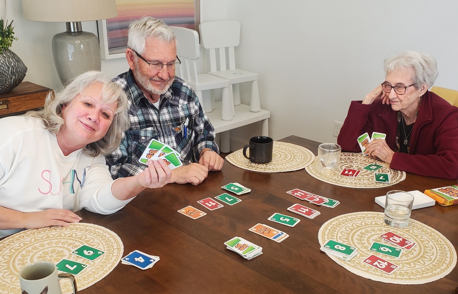 Enjoying a game of cards with our friends and JD Insurances.  For Medicare or health insurance questions grab your cell and call Donnell!